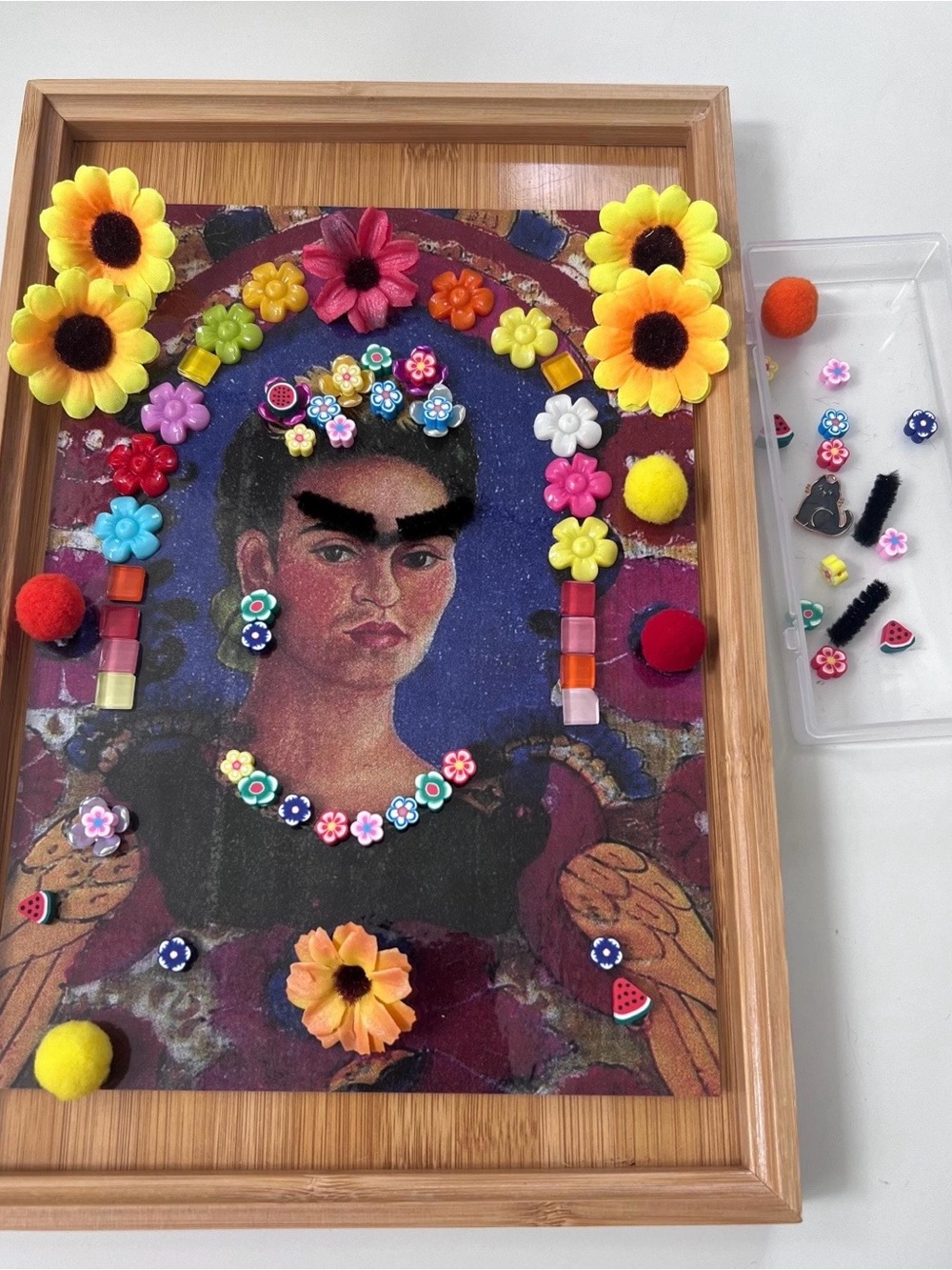 Art Board - Frida Kahlo. Loose parts play for home, school, art class.